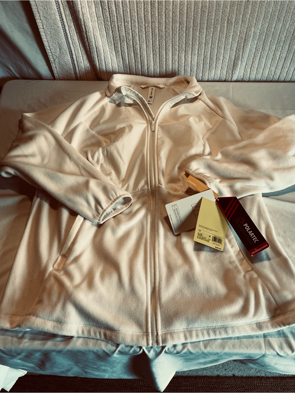 All in Motion Women’s Polartec Fleece Full Zip Jacket White 1X NWT